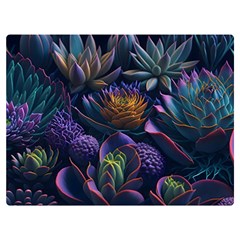 Ai Generated Succulents Flowers Premium Plush Fleece Blanket (extra Small) by Semog4