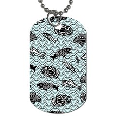 Fish Koi Ocean Sea Oriental Waves Dog Tag (one Side) by Semog4