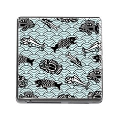 Fish Koi Ocean Sea Oriental Waves Memory Card Reader (square 5 Slot) by Semog4