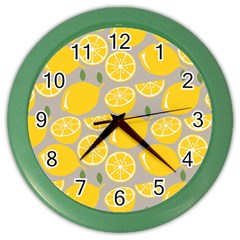 Lemon Background Lemon Wallpaper Color Wall Clock by Semog4