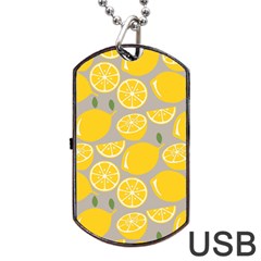 Lemon Background Lemon Wallpaper Dog Tag Usb Flash (one Side) by Semog4