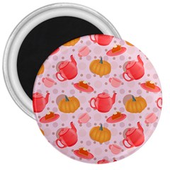 Pumpkin Tea Cup Pie Dessert 3  Magnets by Semog4