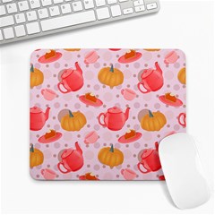 Pumpkin Tea Cup Pie Dessert Large Mousepad by Semog4