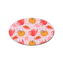 Pumpkin Tea Cup Pie Dessert Sticker (oval) by Semog4