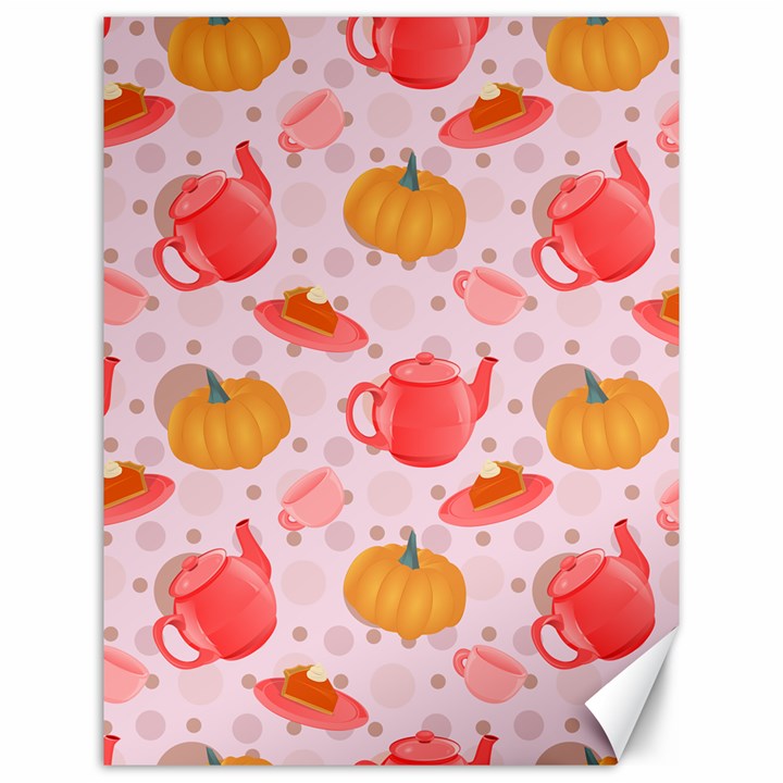 Pumpkin Tea Cup Pie Dessert Canvas 12  x 16 