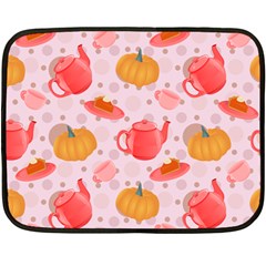 Pumpkin Tea Cup Pie Dessert One Side Fleece Blanket (mini) by Semog4