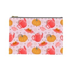 Pumpkin Tea Cup Pie Dessert Cosmetic Bag (large) by Semog4