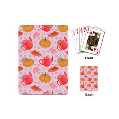 Pumpkin Tea Cup Pie Dessert Playing Cards Single Design (mini) by Semog4