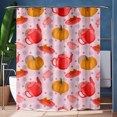 Pumpkin Tea Cup Pie Dessert Shower Curtain 60  X 72  (medium)  by Semog4