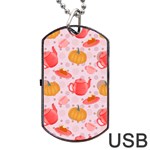 Pumpkin Tea Cup Pie Dessert Dog Tag USB Flash (One Side) Front