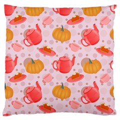 Pumpkin Tea Cup Pie Dessert Standard Premium Plush Fleece Cushion Case (two Sides) by Semog4