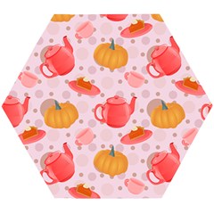 Pumpkin Tea Cup Pie Dessert Wooden Puzzle Hexagon by Semog4