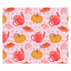 Pumpkin Tea Cup Pie Dessert One Side Premium Plush Fleece Blanket (small) by Semog4