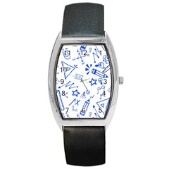 Background Pattern Graphic Barrel Style Metal Watch by Semog4