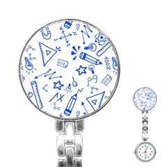 Background Pattern Graphic Stainless Steel Nurses Watch by Semog4