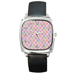 Egg Easter Eggs Pastel Digital Art Square Metal Watch by Semog4