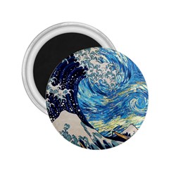 Starry Night Hokusai Vincent Van Gogh The Great Wave Off Kanagawa 2 25  Magnets by Semog4