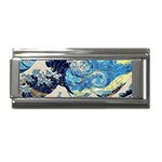 Starry Night Hokusai Vincent Van Gogh The Great Wave Off Kanagawa Superlink Italian Charm (9mm) Front