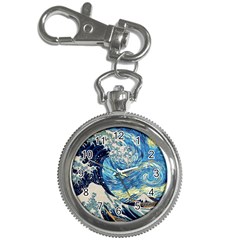 Starry Night Hokusai Vincent Van Gogh The Great Wave Off Kanagawa Key Chain Watches by Semog4