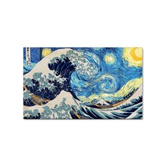 Starry Night Hokusai Vincent Van Gogh The Great Wave Off Kanagawa Sticker (rectangular) by Semog4