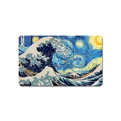 Starry Night Hokusai Vincent Van Gogh The Great Wave Off Kanagawa Magnet (name Card) by Semog4