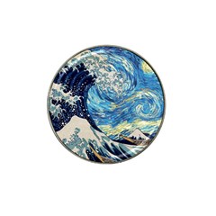 Starry Night Hokusai Vincent Van Gogh The Great Wave Off Kanagawa Hat Clip Ball Marker (10 Pack) by Semog4