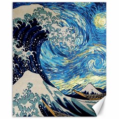 Starry Night Hokusai Vincent Van Gogh The Great Wave Off Kanagawa Canvas 16  X 20  by Semog4