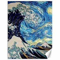 Starry Night Hokusai Vincent Van Gogh The Great Wave Off Kanagawa Canvas 18  X 24  by Semog4