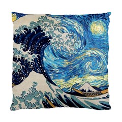 Starry Night Hokusai Vincent Van Gogh The Great Wave Off Kanagawa Standard Cushion Case (two Sides)