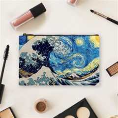 Starry Night Hokusai Vincent Van Gogh The Great Wave Off Kanagawa Cosmetic Bag (medium) by Semog4