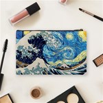 Starry Night Hokusai Vincent Van Gogh The Great Wave Off Kanagawa Cosmetic Bag (Medium) Back