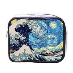 Starry Night Hokusai Vincent Van Gogh The Great Wave Off Kanagawa Mini Toiletries Bag (one Side) by Semog4