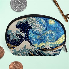 Starry Night Hokusai Vincent Van Gogh The Great Wave Off Kanagawa Accessory Pouch (large) by Semog4