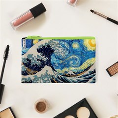 Starry Night Hokusai Vincent Van Gogh The Great Wave Off Kanagawa Cosmetic Bag (xs) by Semog4