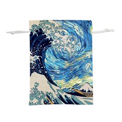 Starry Night Hokusai Vincent Van Gogh The Great Wave Off Kanagawa Lightweight Drawstring Pouch (s) by Semog4