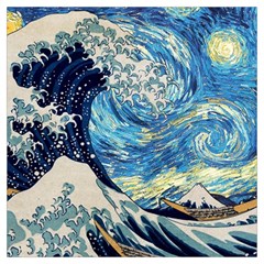 Starry Night Hokusai Vincent Van Gogh The Great Wave Off Kanagawa Lightweight Scarf  by Semog4