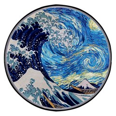 Starry Night Hokusai Vincent Van Gogh The Great Wave Off Kanagawa Wireless Fast Charger(black) by Semog4