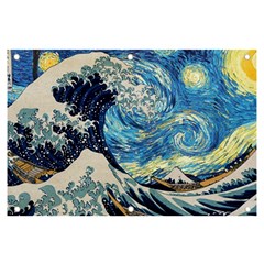 Starry Night Hokusai Vincent Van Gogh The Great Wave Off Kanagawa Banner And Sign 6  X 4  by Semog4