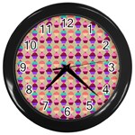 Pattern 208 Wall Clock (Black) Front