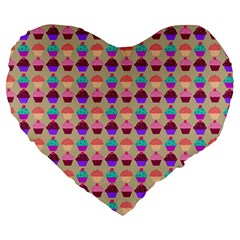 Pattern 208 Large 19  Premium Flano Heart Shape Cushions by GardenOfOphir