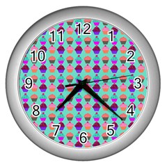 Pattern 210 Wall Clock (silver) by GardenOfOphir