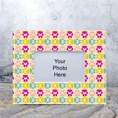 Pattern 214 White Tabletop Photo Frame 4 x6  by GardenOfOphir