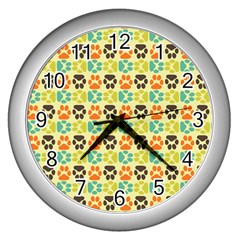 Pattern 220 Wall Clock (silver) by GardenOfOphir