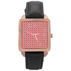 Pattern 223 Rose Gold Leather Watch  by GardenOfOphir