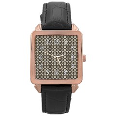 Pattern 228 Rose Gold Leather Watch  by GardenOfOphir