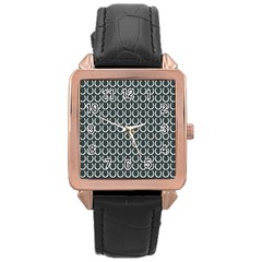 Pattern 233 Rose Gold Leather Watch  by GardenOfOphir