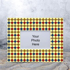 Pattern 249 White Tabletop Photo Frame 4 x6  by GardenOfOphir