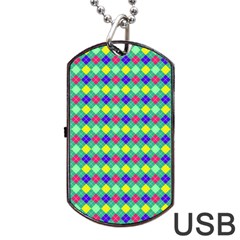 Pattern 250 Dog Tag Usb Flash (two Sides) by GardenOfOphir