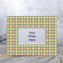 Pattern 253 White Tabletop Photo Frame 4 x6  by GardenOfOphir