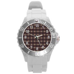 Pattern 254 Round Plastic Sport Watch (l) by GardenOfOphir